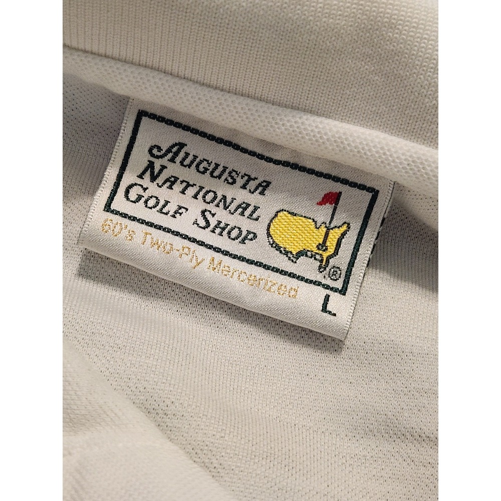 Augusta National Golf Shop Mens White Masters Polo Shirt Mercerized Cotton L - Picture 3 of 8